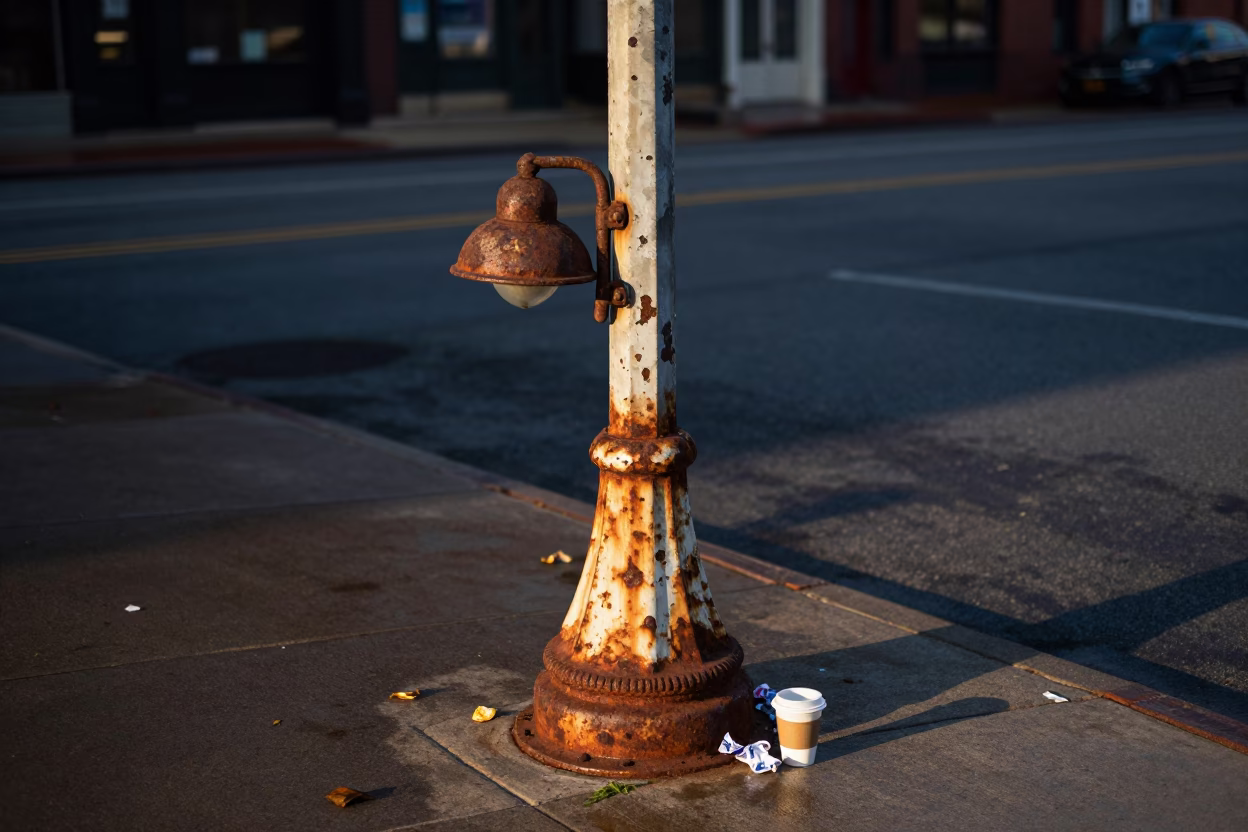 Rusted Iron Streetlamp in Nashville in in Nashville, United States