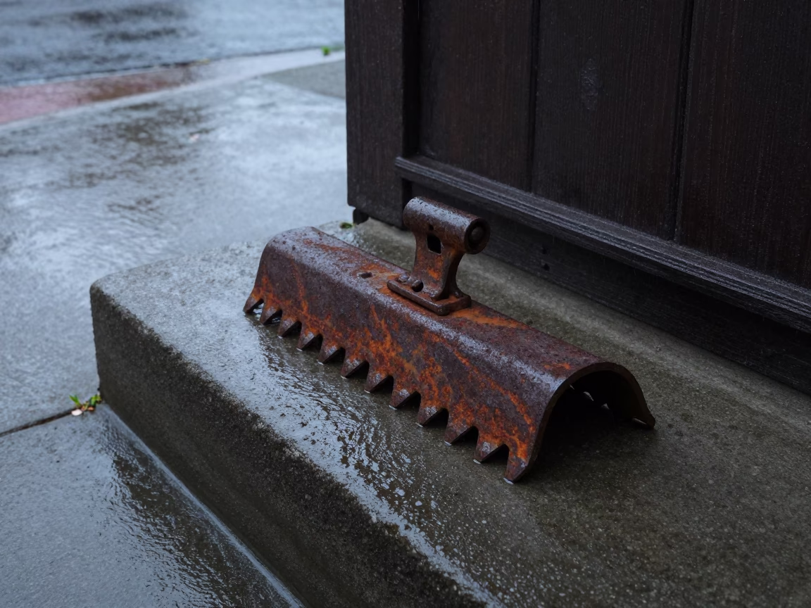 Rusted Metal Boot Scraper in Seattle in in Seattle, United States