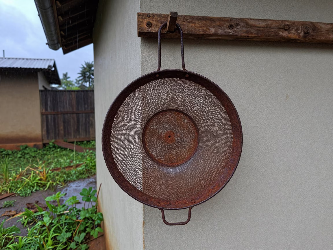 Rusted Metal Colander in Nairobi in in Nairobi, Kenya