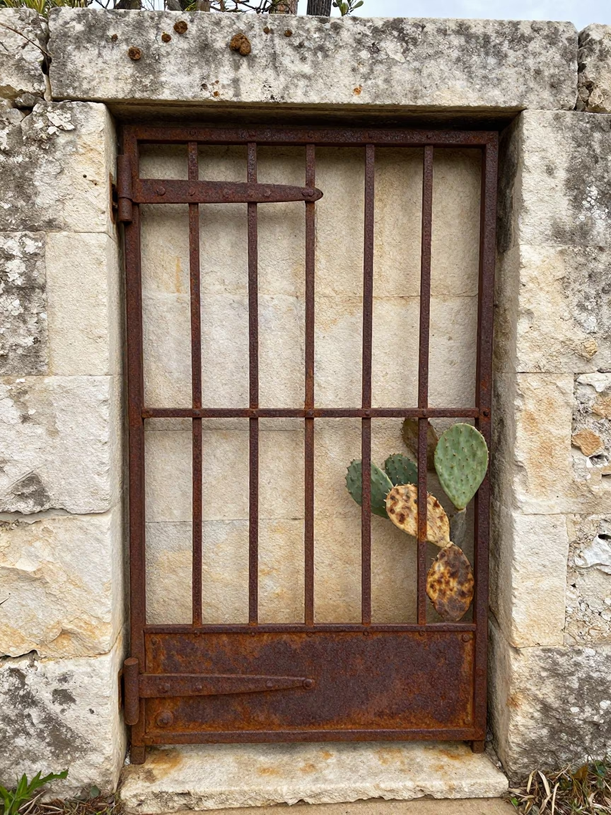 Rusted Metal Garden Gate in Austin in in Austin, United States