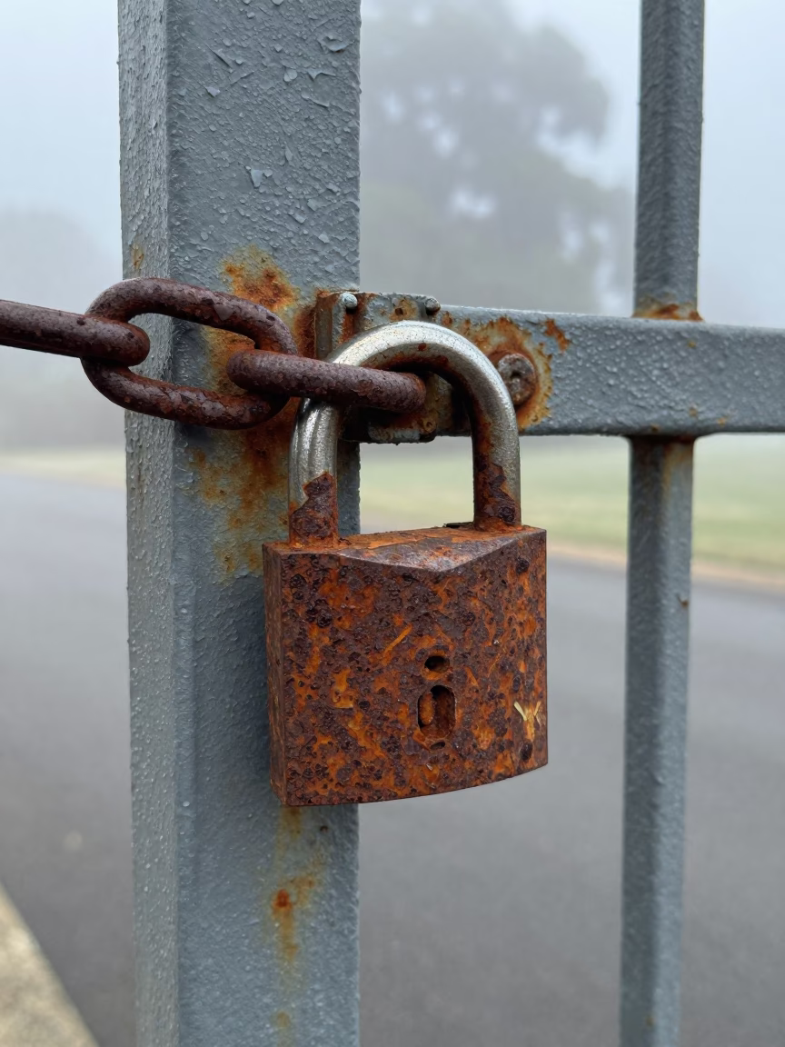 Rusted Padlock in Perth in in Perth, Australia