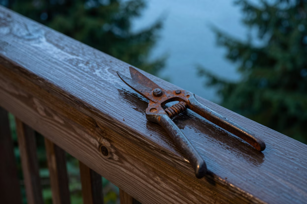 Rusted Pruning Shears in Vancouver in in Vancouver, Canada
