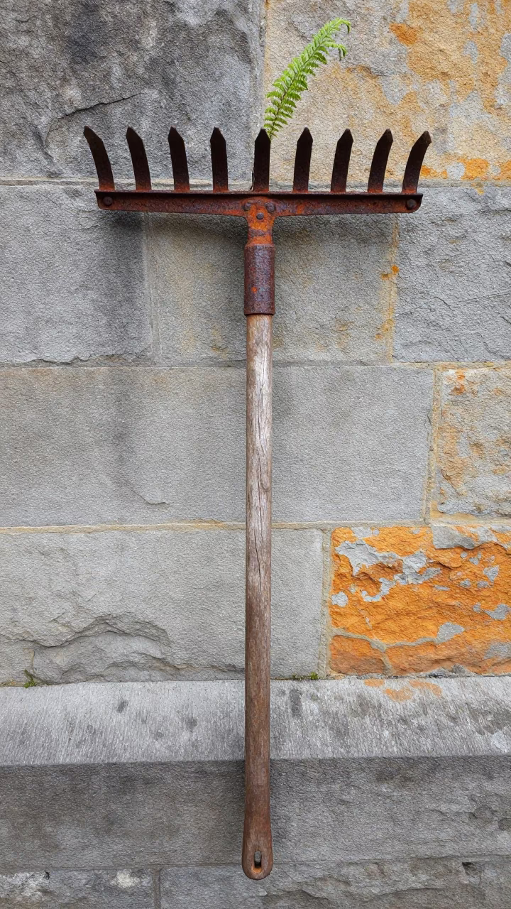 Rusted Rake Head in Hobart in in Hobart, Australia