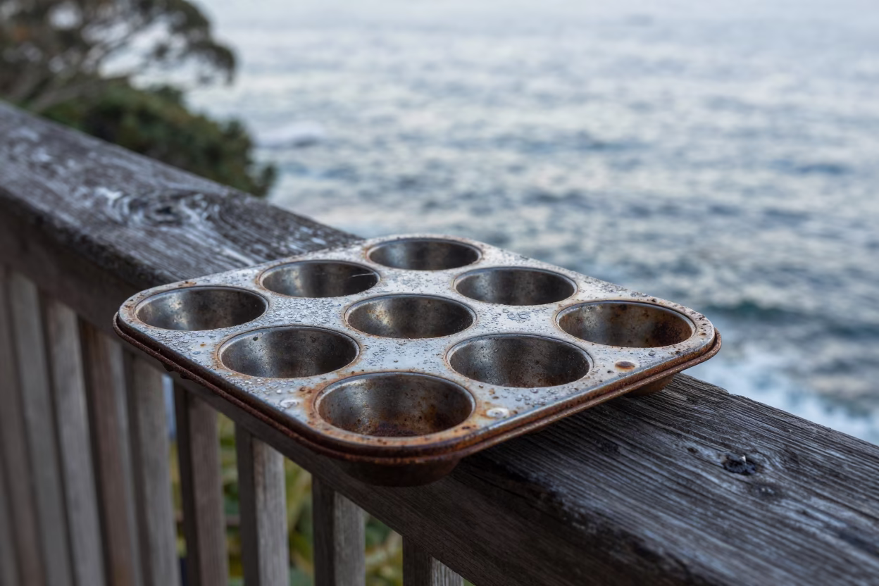 Rusted Steel Muffin Tin in Sydney in in Sydney, Australia