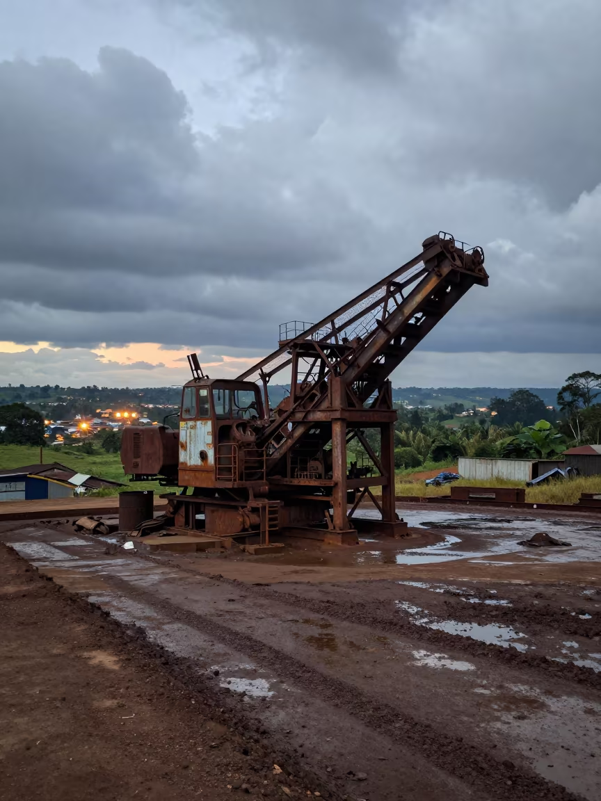 Rusting Ore Crusher in Abandoned Mbarara Quarry in near Mbarara