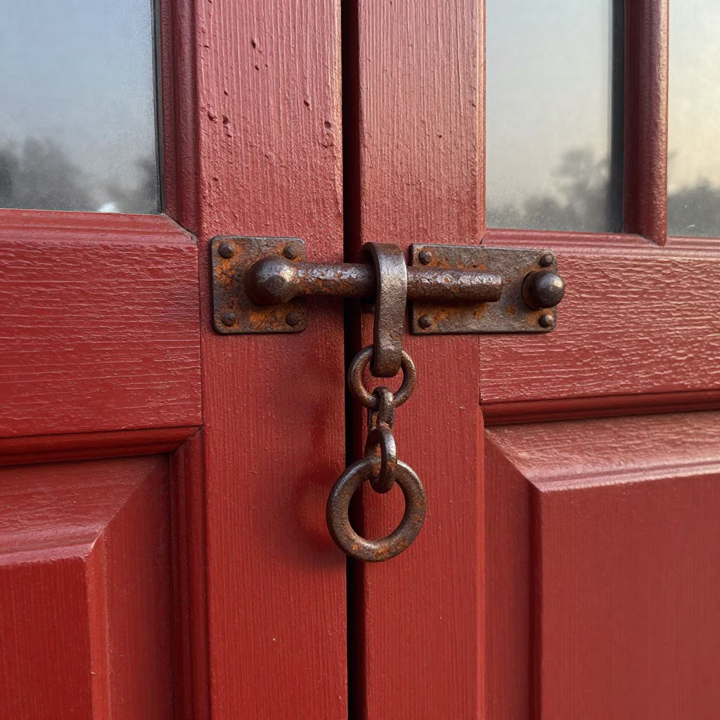 Rusty Door Latch in Lima in in Lima, Peru