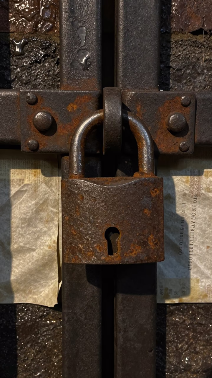 Rusty Iron Padlock in Berlin in in Berlin, Germany