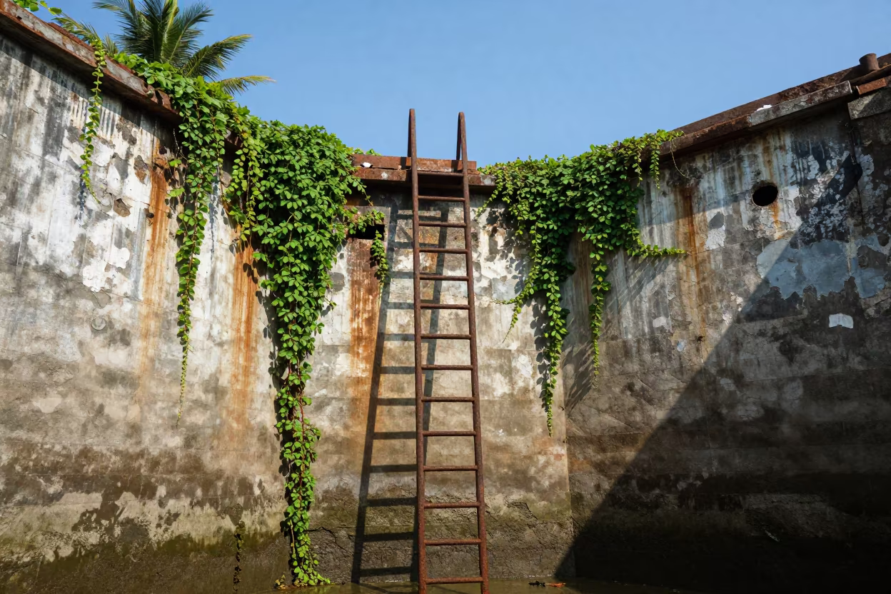 Rusty Ladder Drying Dock Jamnagar in near Jamnagar
