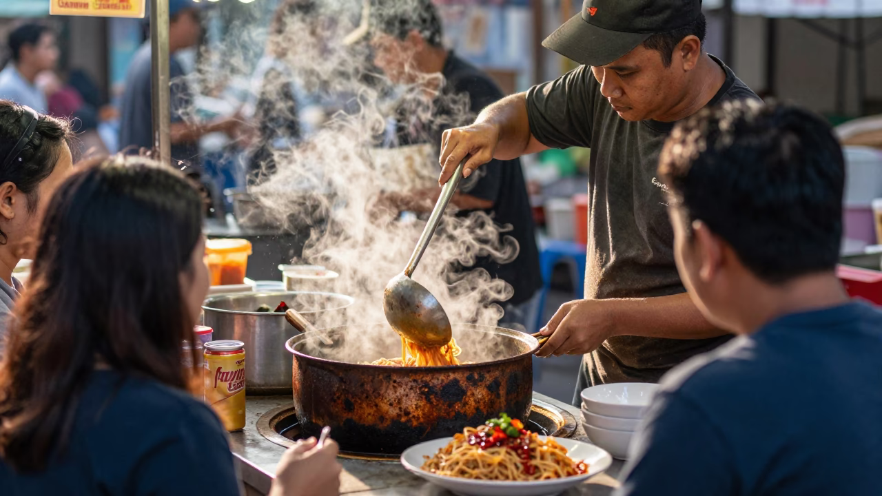 Rusty Ladle in Surabaya at The Late Morning Light in in Surabaya, Indonesia