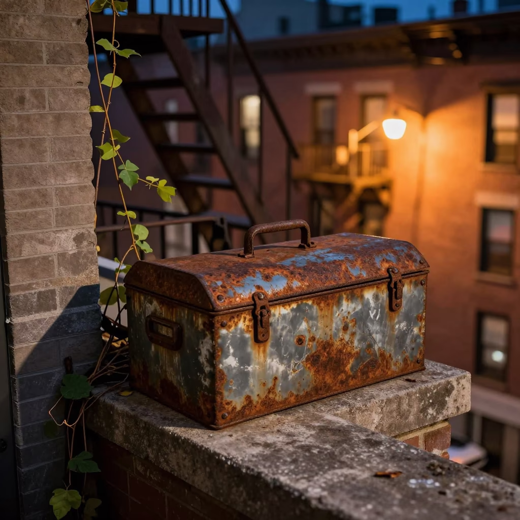 Rusty Metal Toolbox in Chicago in in Chicago, United States