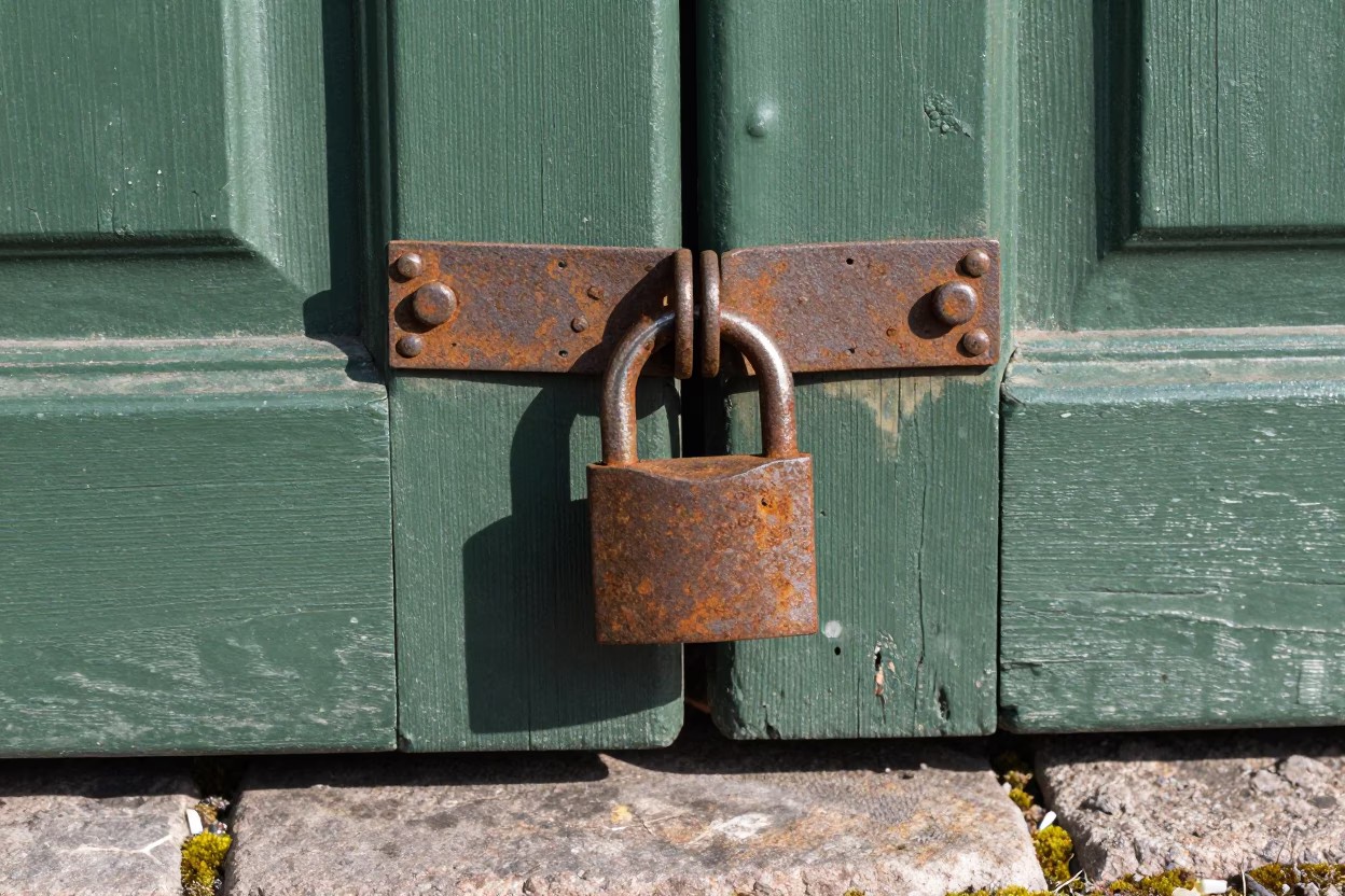 Rusty Padlock in Stockholm in in Stockholm, Sweden