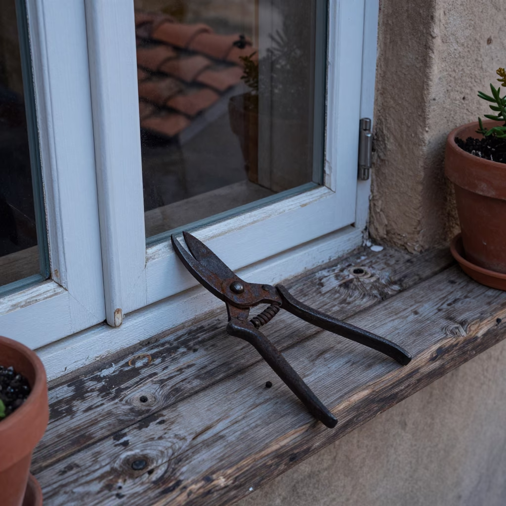 Rusty Pruning Shears in Palermo in in Palermo, Italy