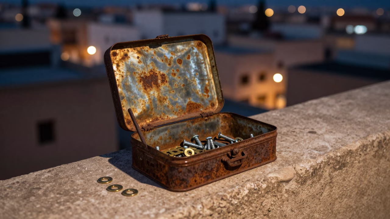 Rusty Tin Box in Casablanca in in Casablanca, Morocco