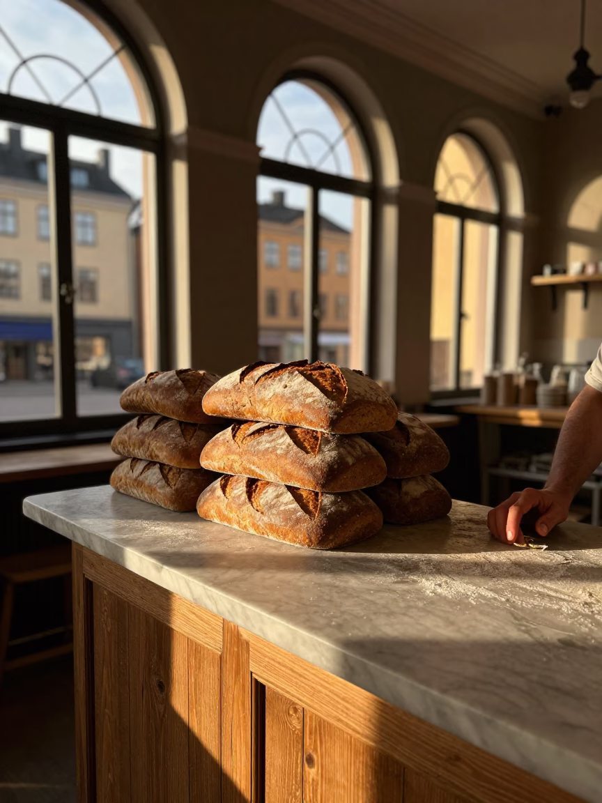 Rye Bread Loaves in Copenhagen in in Copenhagen, Denmark