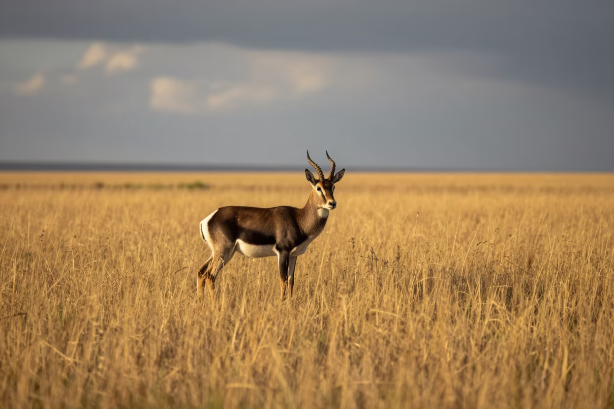 Sable Antelope in Golden Grass Near Kayseri in near Kayseri
