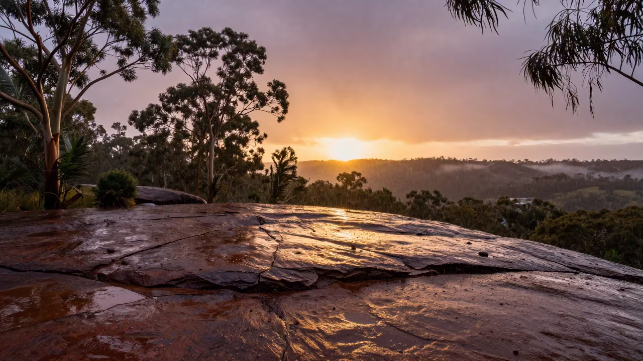 Sacred Rock Formation at Sunset in Sydney Rain in near Paddington, Sydney