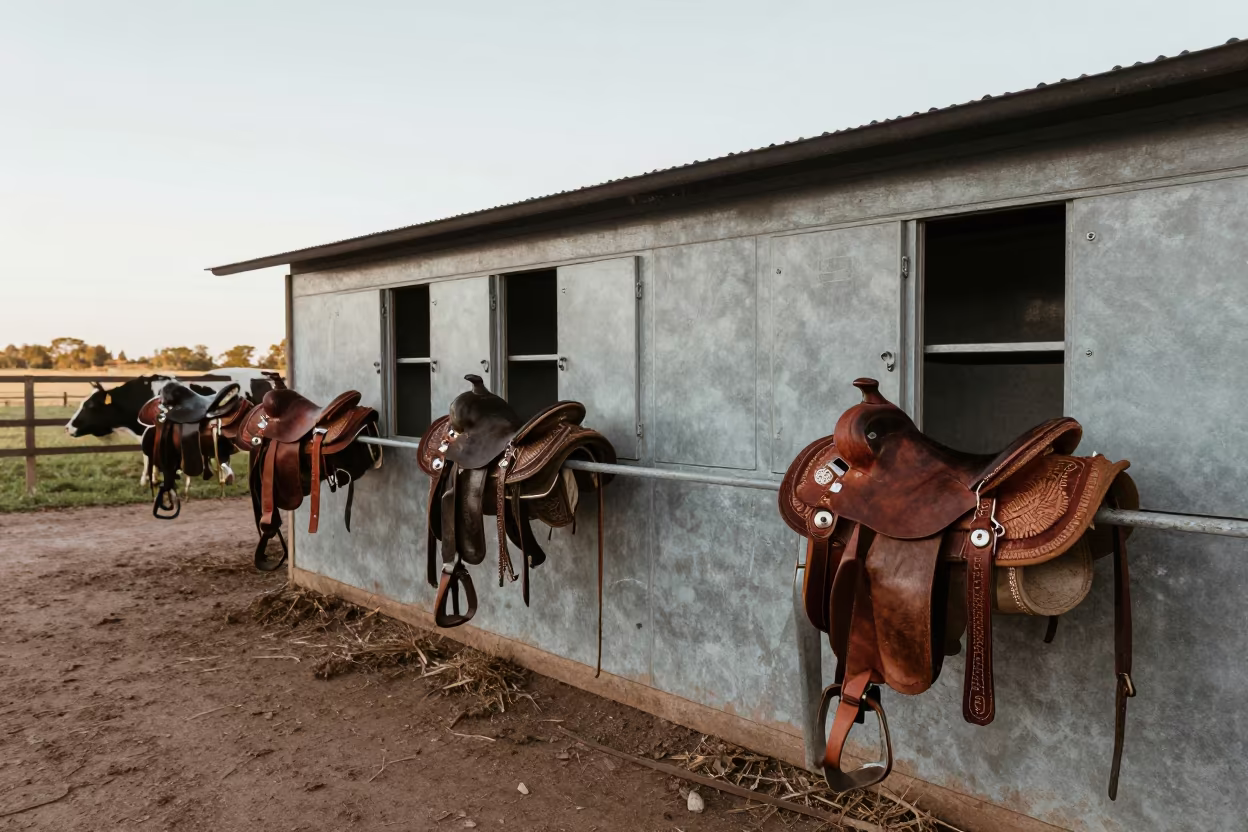 Saddle Room Medicine Cabinets Argentina Feedlot in along a feedlot lane in Argentina