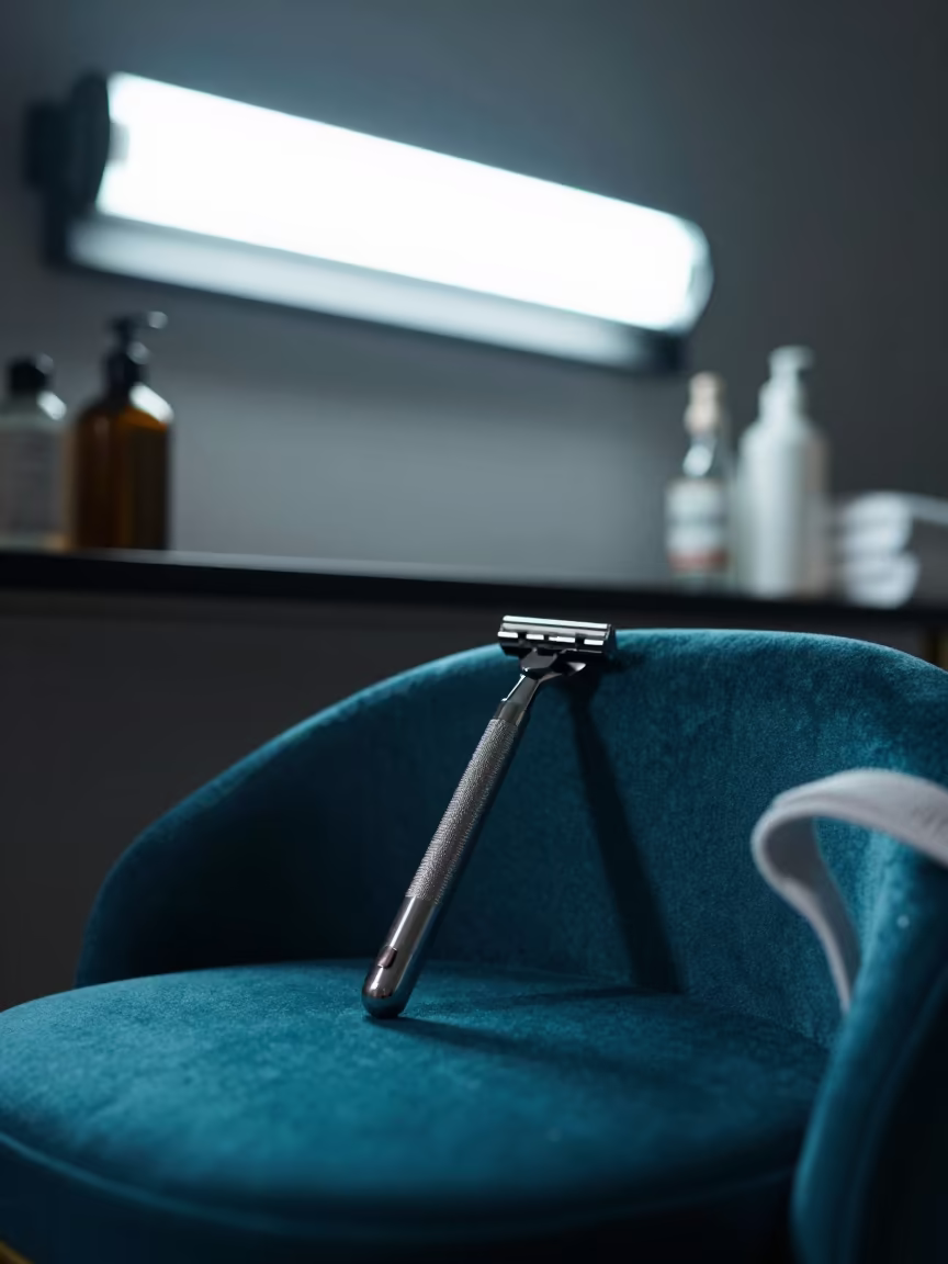 Safety Razor on Velvet Chair in Shenzhen in on a velvet chair in Shenzhen