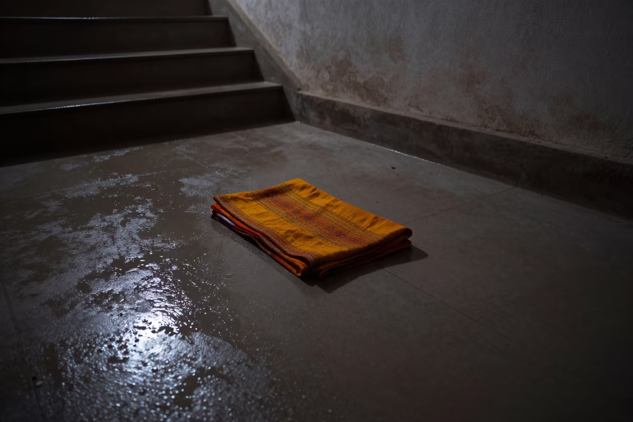 Saffron Cloth Rainwater Quetta Stair Hall Midnight in inside a tiled stair hall near Quetta