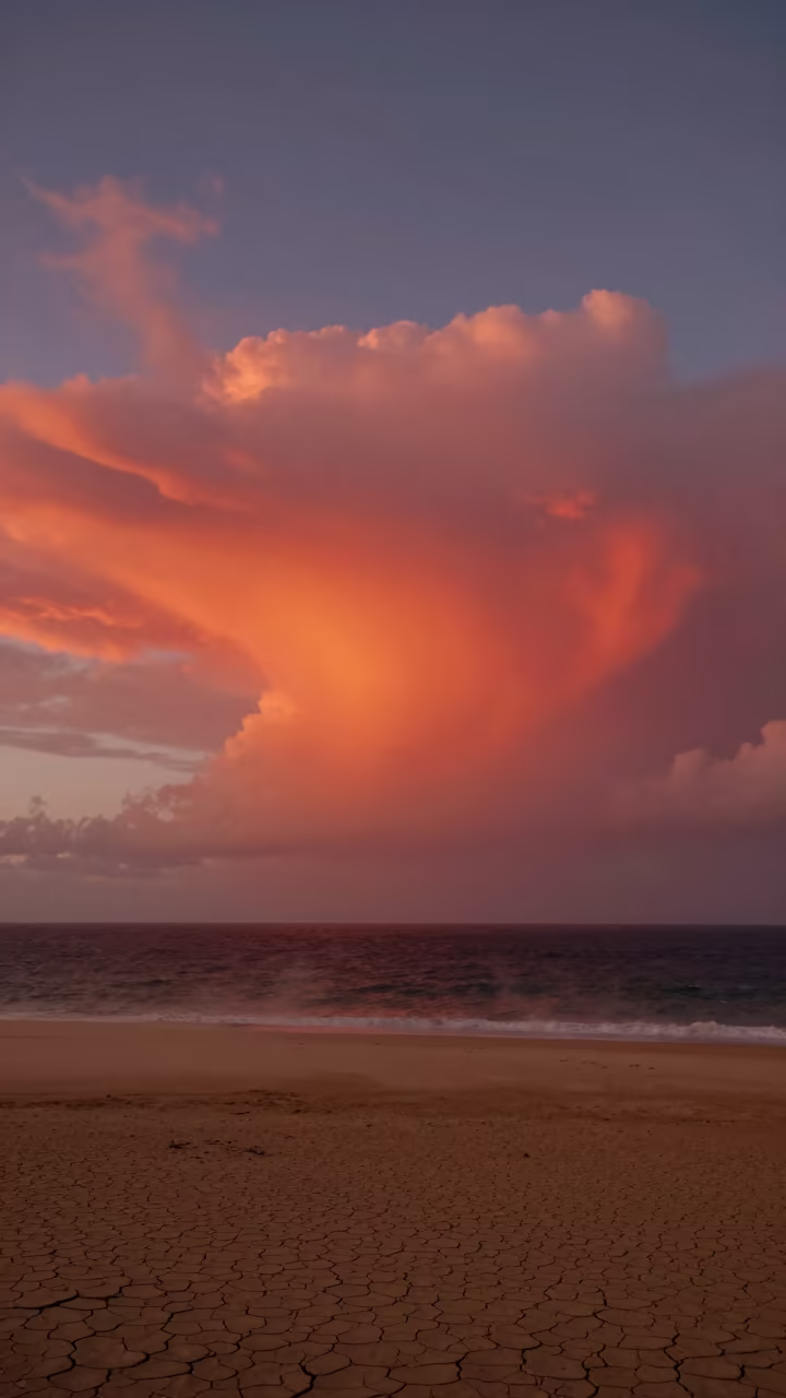 Saharan Dust Cloud Turns Sunset Red Over Atlantic in in Australia