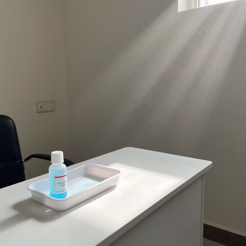 Saline Refill Tray in Nail Studio Sialkot Midday in inside a nail studio near Sialkot