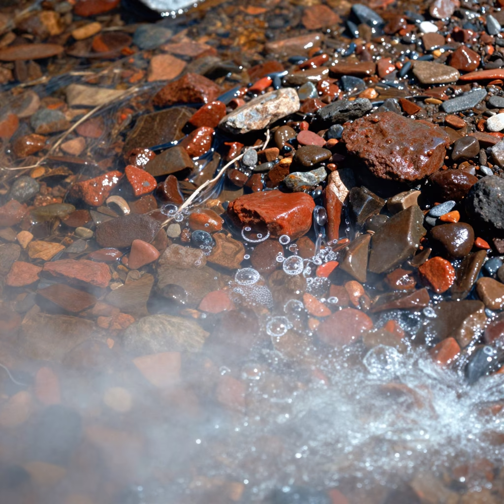 Salmon Spawning Bed in New Hampshire Gravel in in New Hampshire