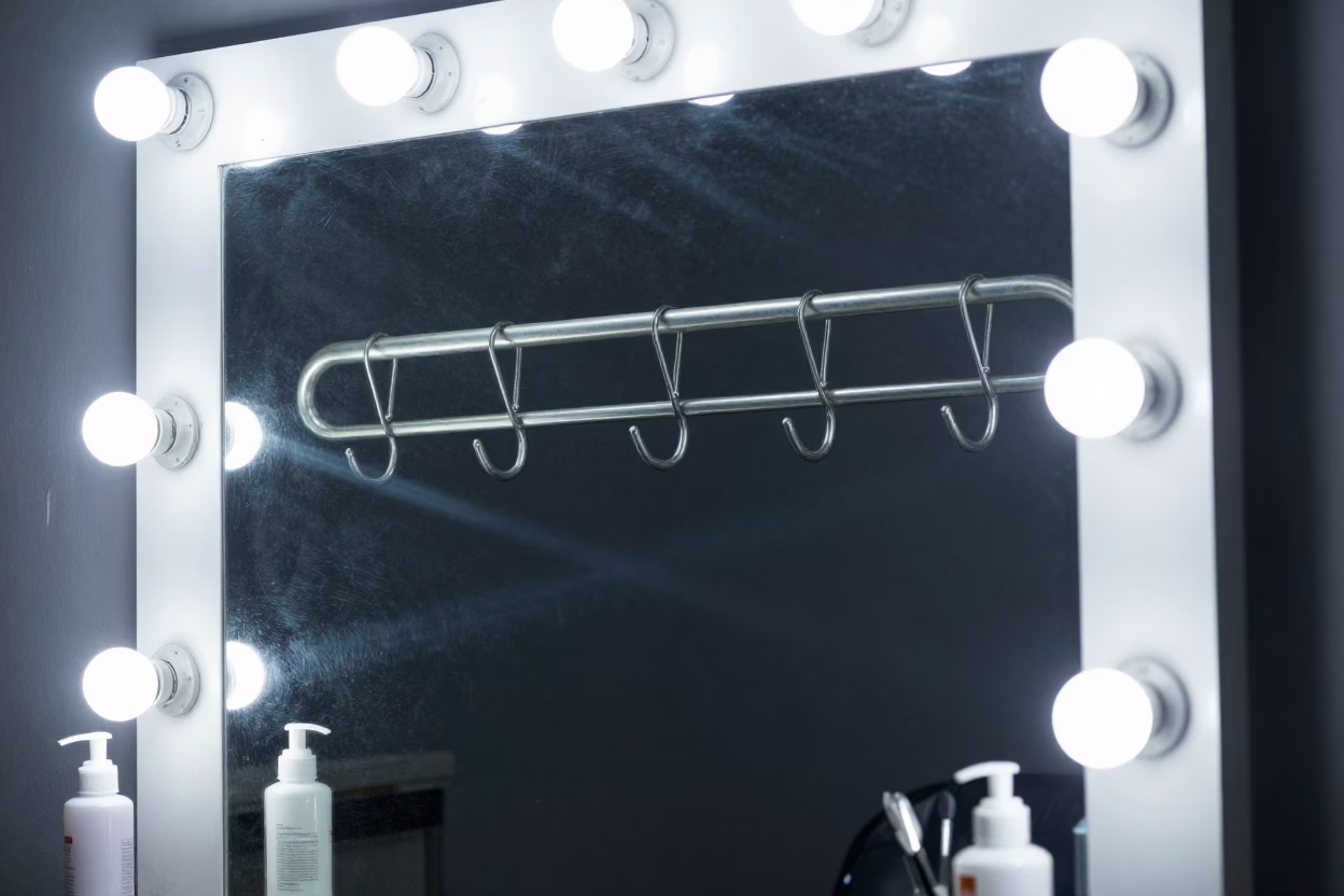 Salon Apron Rail Under Vanity Mirror Light in inside a salon row in Cuttack