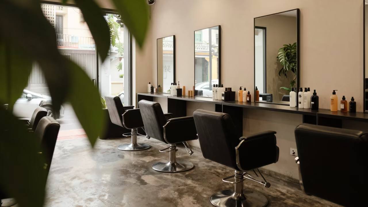 Salon Backbar Dawn Display Hanoi in inside a salon row in French Quarter, Hanoi