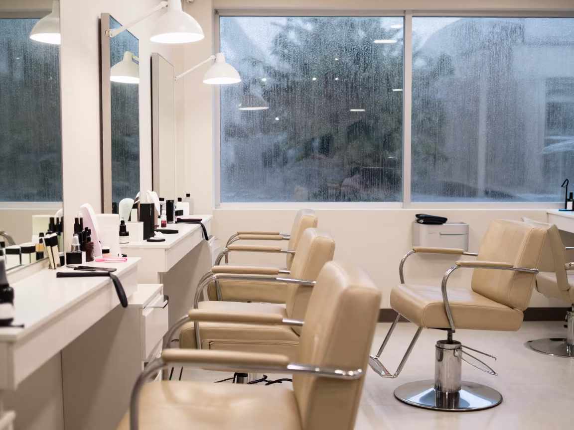 Salon Chair Under Bright Task Light Alor Setar in inside a salon row in Alor Setar