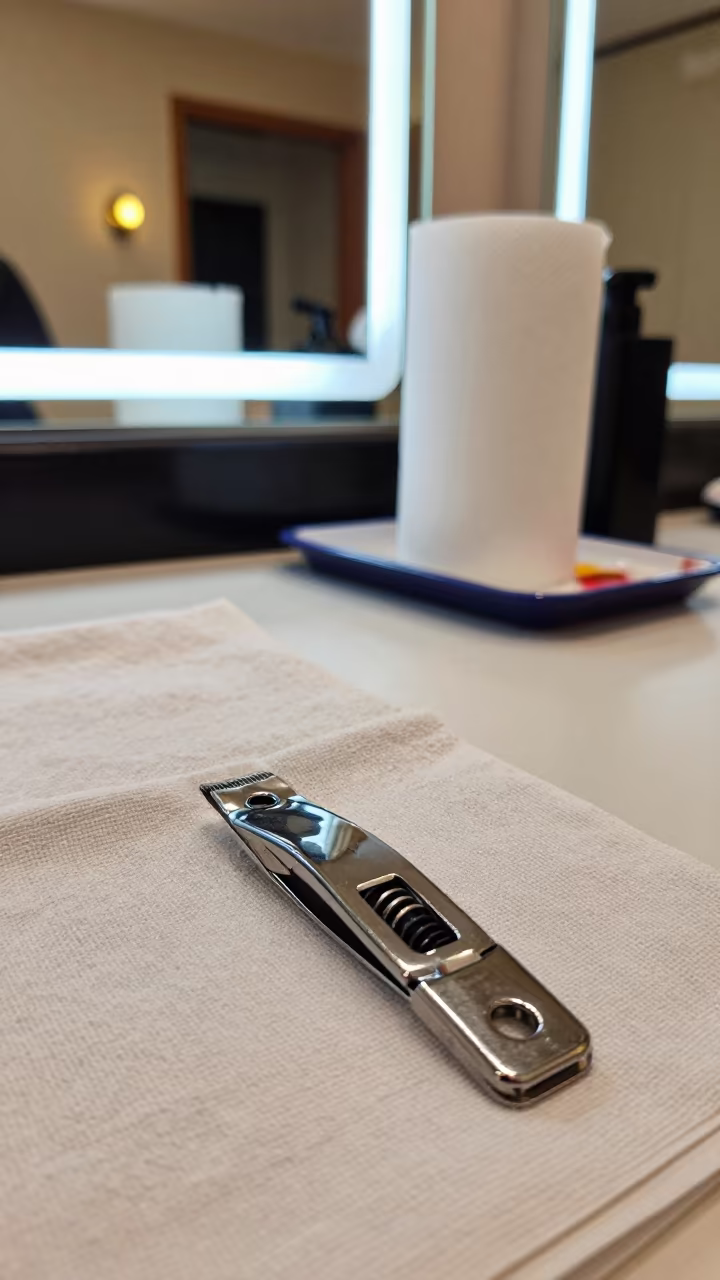 Salon Hinge Spring Cup in Predawn Neon Light in inside a salon row near Karbala