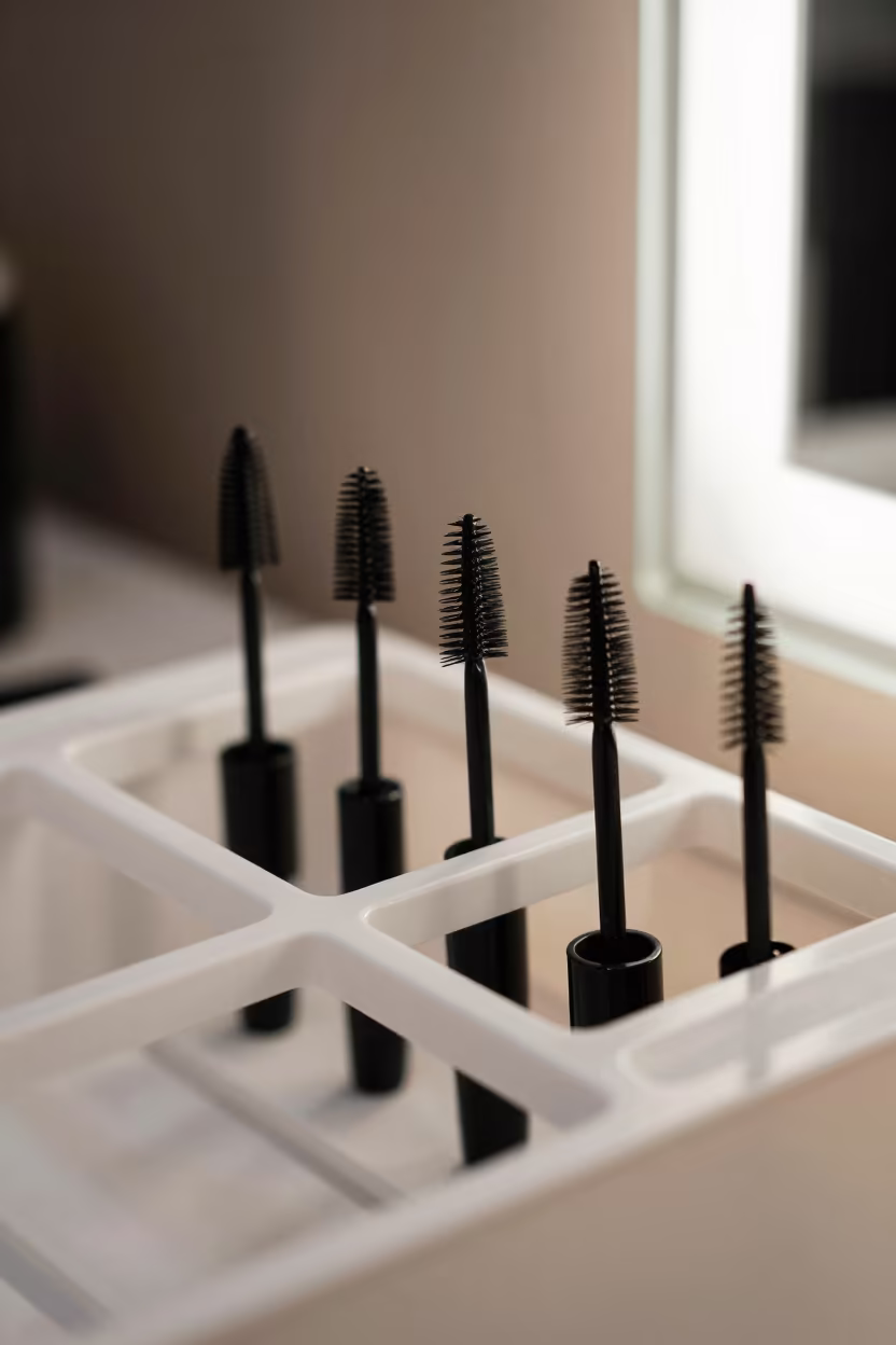 Salon Lash Fan Rack in Late Afternoon Light in inside a salon row near Irapuato