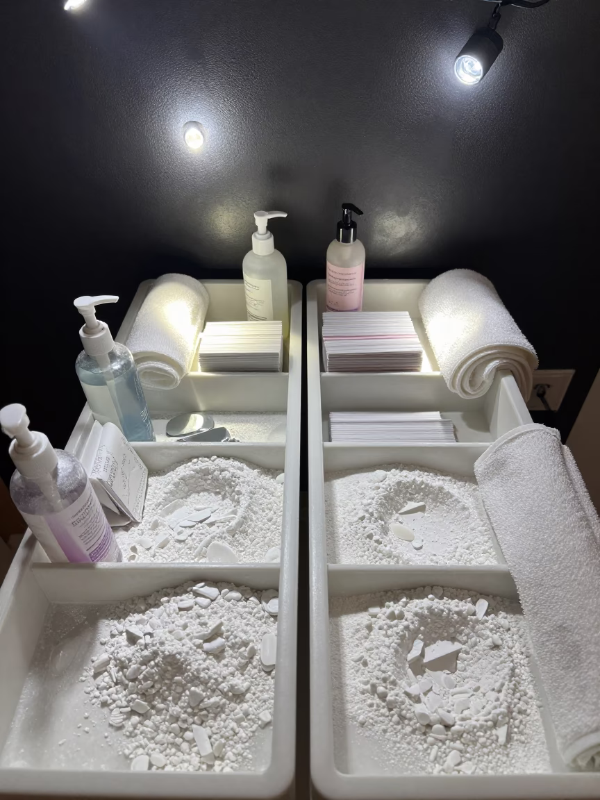 Salon Nail Dust Drawer Dawn Light Denizli in inside a salon row in Denizli