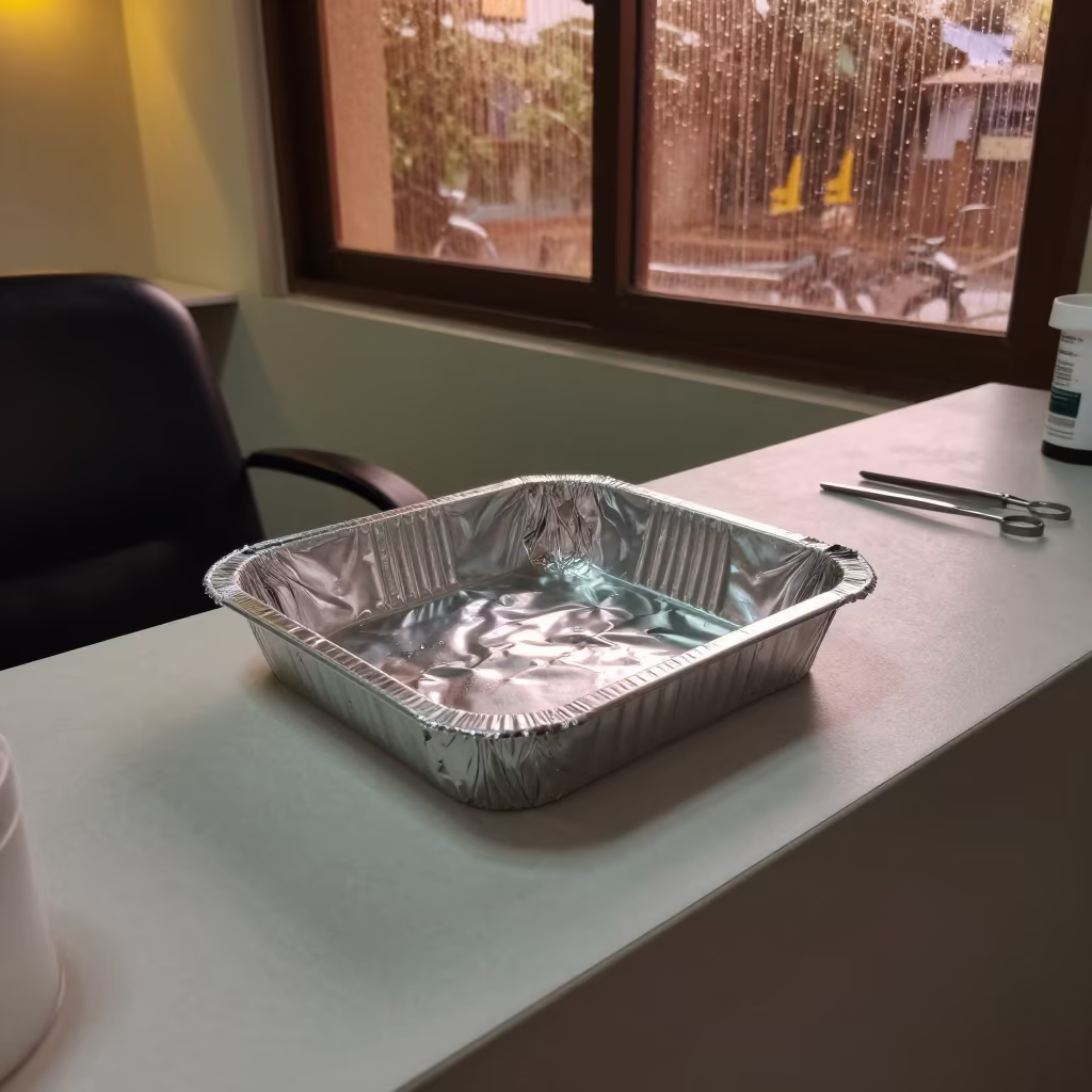 Salon Nail Soak Foil Bin Monsoon Light in at a salon reception counter near Sylhet