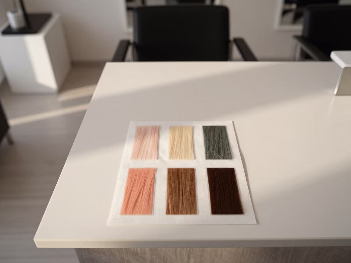 Salon Patch Test Board Dawn Light Poznan in at a salon reception counter in Poznan