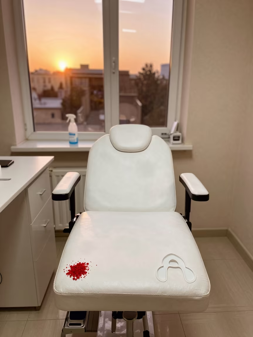 Salon Pedicure Bench in Mazar-i-Sharif Autumn Light in at a salon reception counter in Mazar-i-Sharif