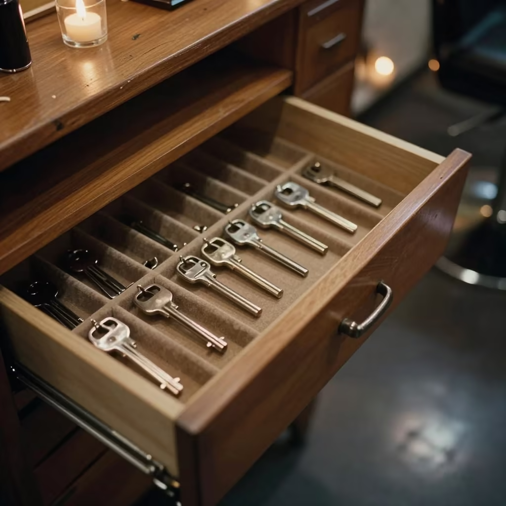 Salon Pump Key Drawer Before Dawn in inside a salon row in Akure
