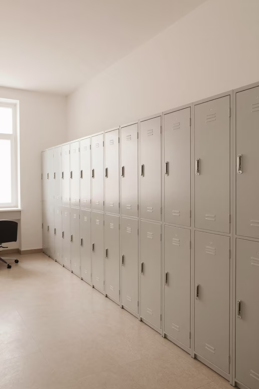 Salon Smock Locker in Early Winter Buenos Aires in inside a salon row near Buenos Aires