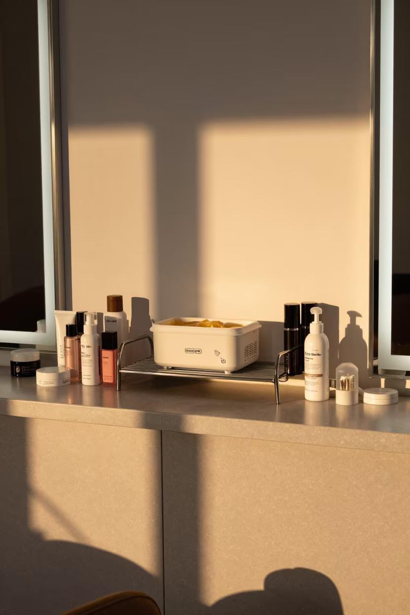 Salon Warmers at Sunset in Harbin in at a salon reception counter near Harbin