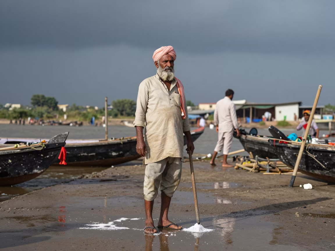 Salt Crusted Captain Amidst Saharanpur Market Noon in along a market lane in Saharanpur