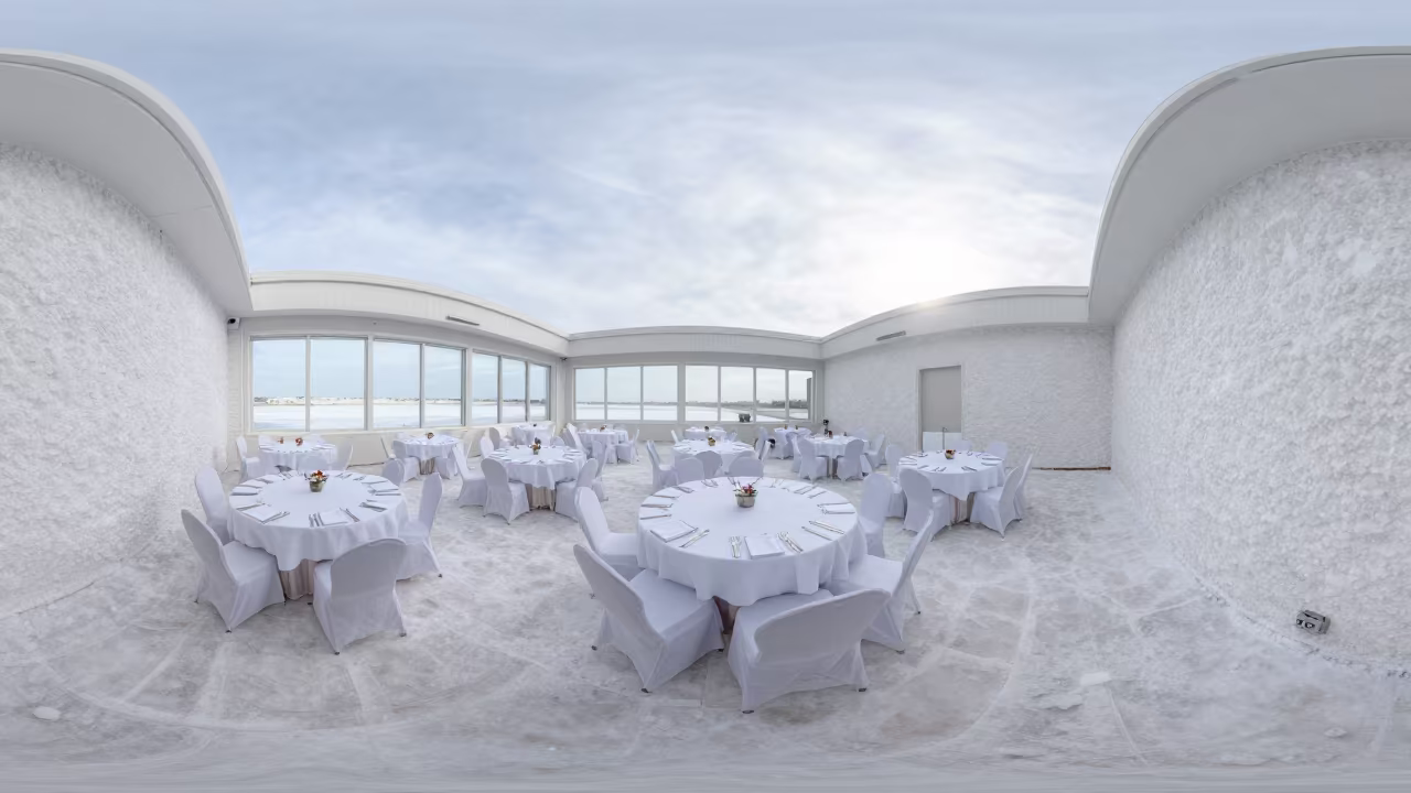 Salt Hotel Banquet Hall Before Service Angers in inside a banquet hall before service near Angers