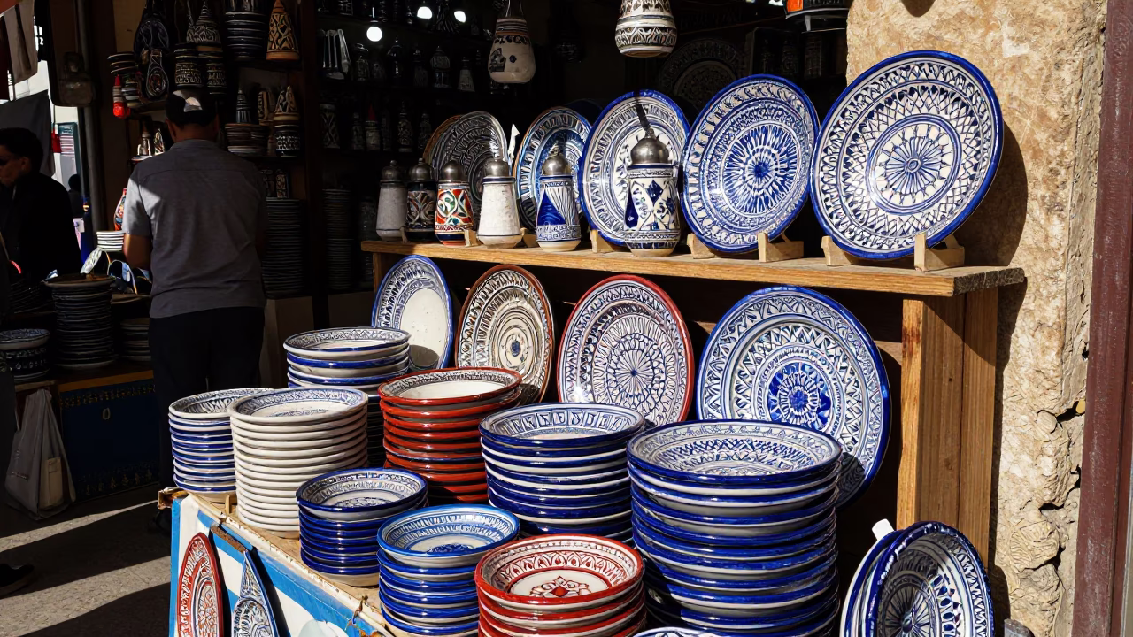 Salt Shakers in Casablanca at Flat Noon Light in in Casablanca, Morocco