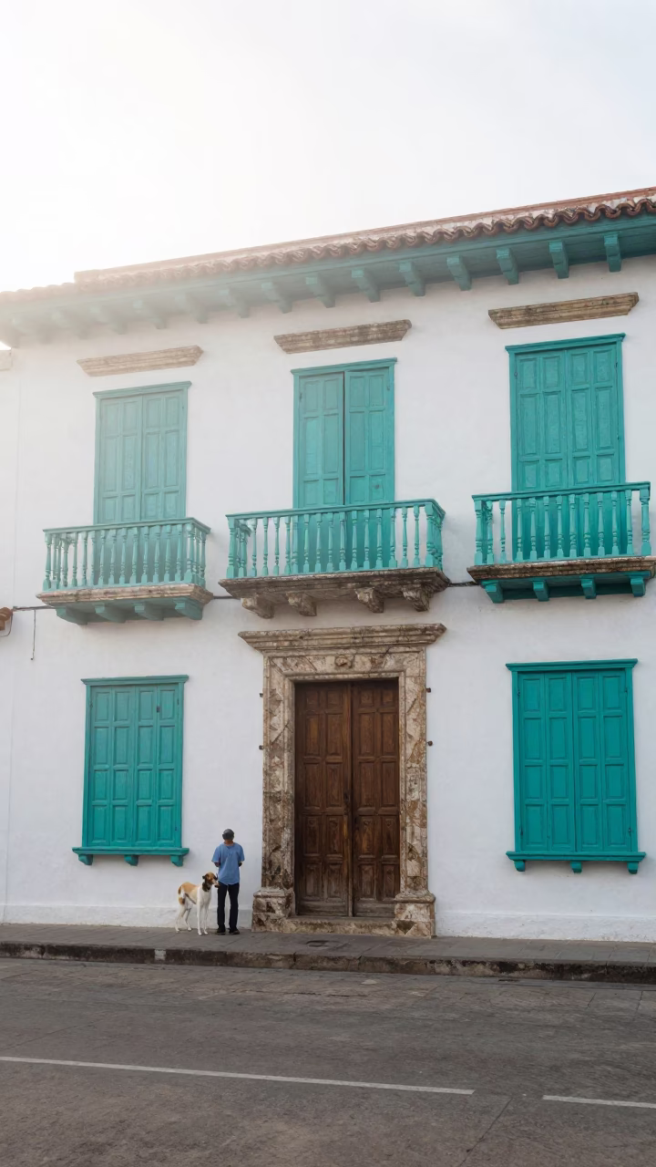 Saluki at Dawn Light in Cartagena in in Cartagena, Colombia