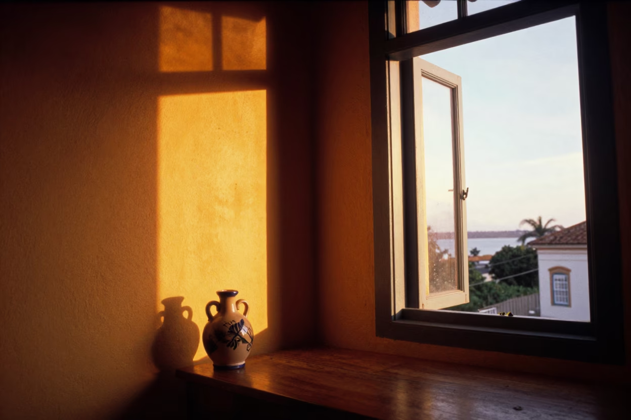 Salvador Colorful Interior at As The Sun Drops Toward The Horizon in in Salvador, Brazil