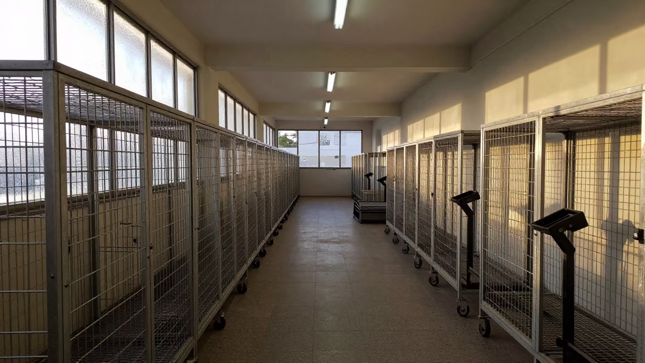 Salvador Cross-Dock Lane at First Dawn Light in inside a dispatch office above the dock in Salvador