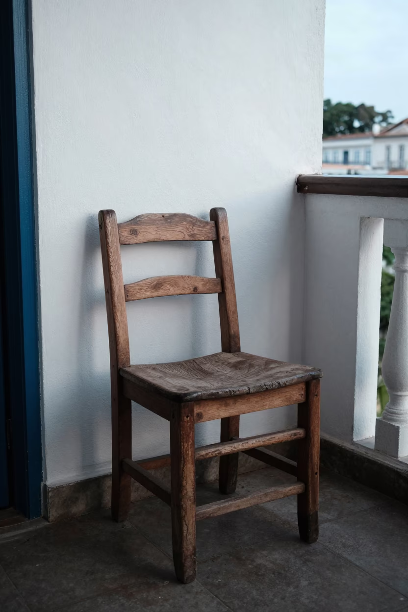 Salvador Weathered Wooden Chair in in Salvador, Brazil