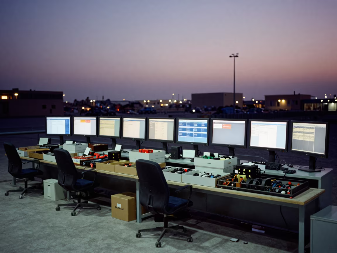 Salvage Grading Bench in Indigo Twilight Dispatch Office in inside a dispatch office above the dock in El Mahalla El Kubra