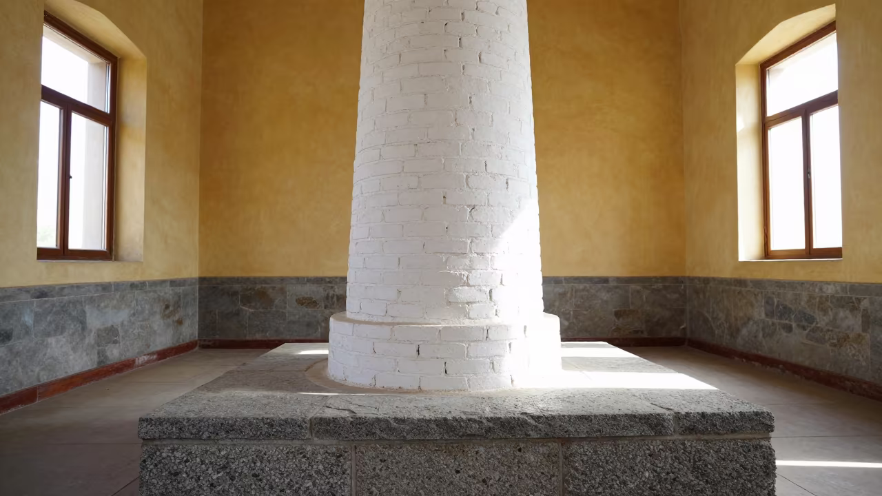 Samarra Minaret Inside Windhoek Stone Altar in at the foot of a stone altar in Windhoek