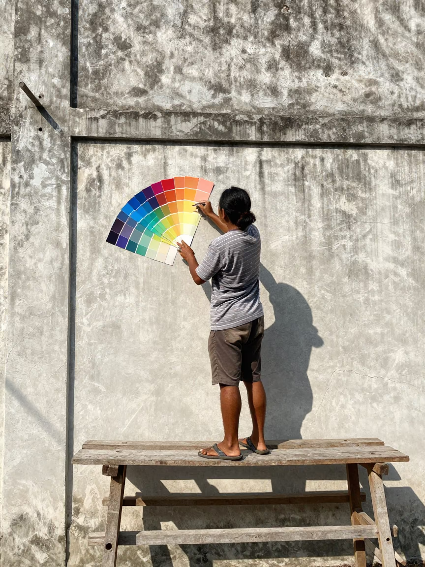 Sample Swatches in Phuket at Bright Midmorning Light in in Phuket, Thailand