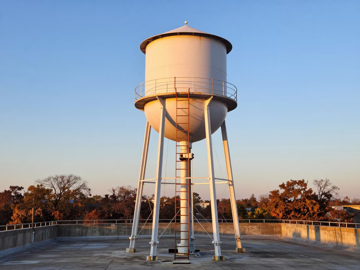 San Antonio Water Tower Sunset Ladder View in beside a water tower ladder in San Antonio