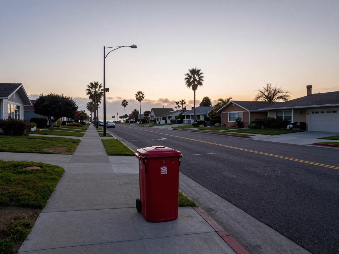 San Diego California Nautical Dawn Coastal Highway Suburban Neighborhood Street Scene in in San Diego, California, United States